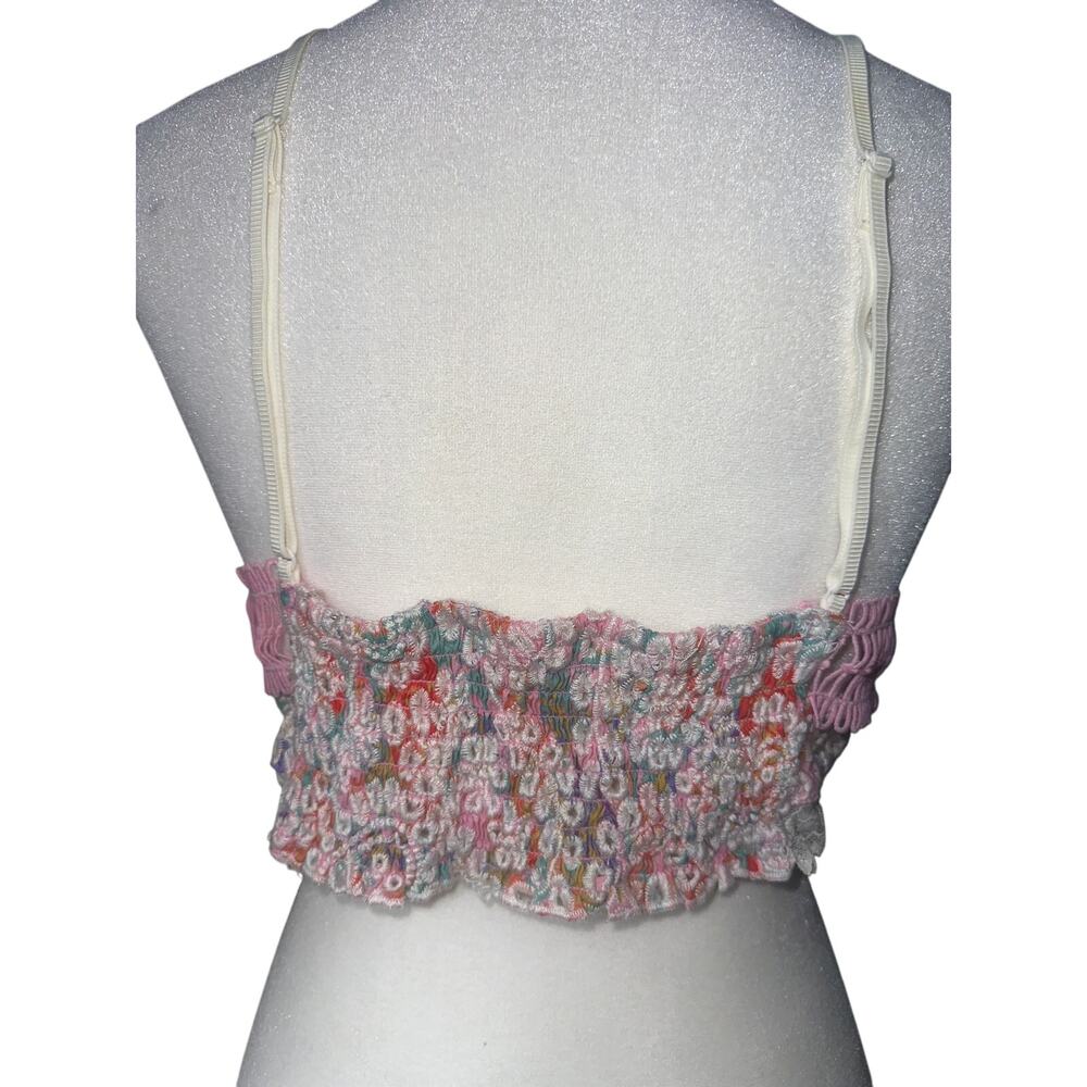 Free People White & Pink Lace Bralette - Picture 3 of 6